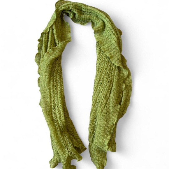 Accessories - Lambswool‎ Green Knitted Scarf